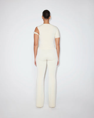 Sueded Stretch Twisted Top | Stone