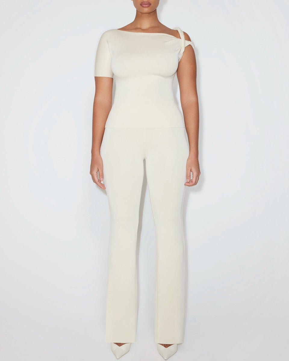 Sueded Stretch Twisted Top | Stone – Khy Sueded Stretch Twisted Top | Stone – Khy