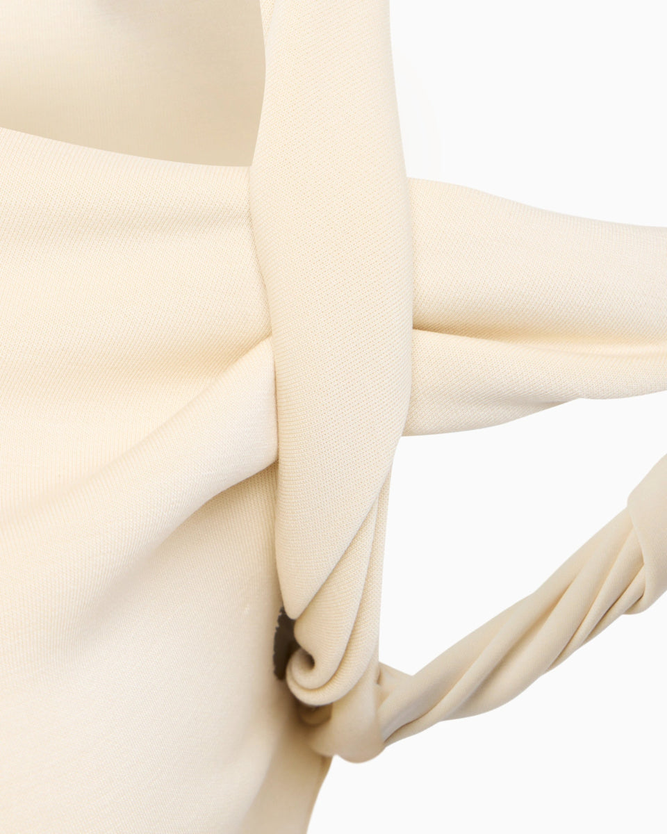 Sueded Stretch Twisted Top | Stone