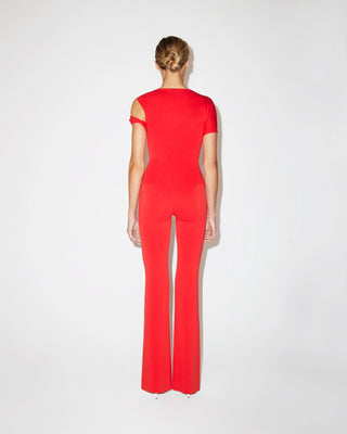 Sueded Stretch Twisted Top | Tomato