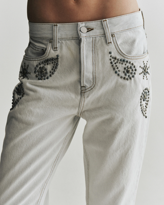 Sunset Studded Mid-Rise Jean | Cloud