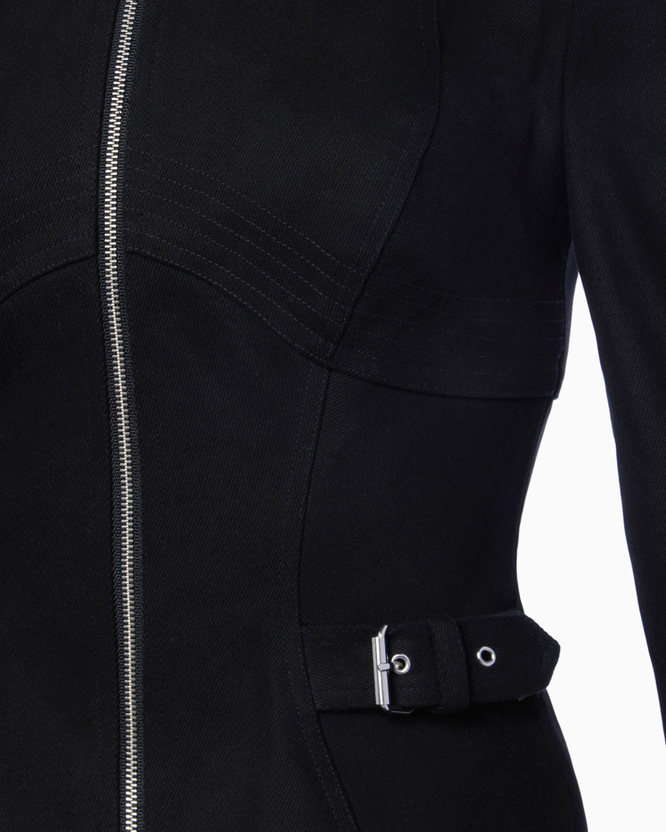 Denim Zipper Jacket | Black