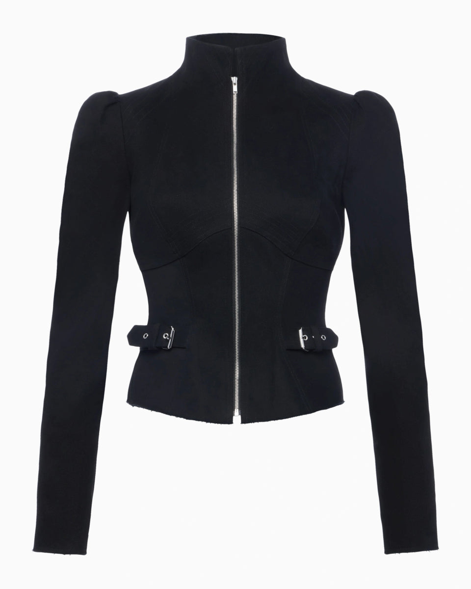 Denim Zipper Jacket | Black