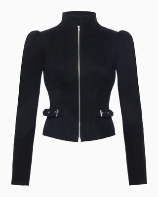 Denim Zipper Jacket | Black