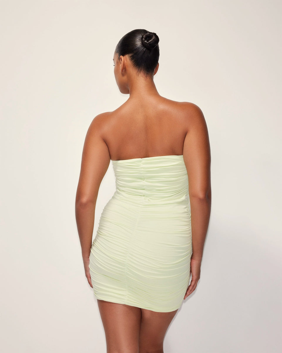 Twist Tube Mini Dress | Soft Lime