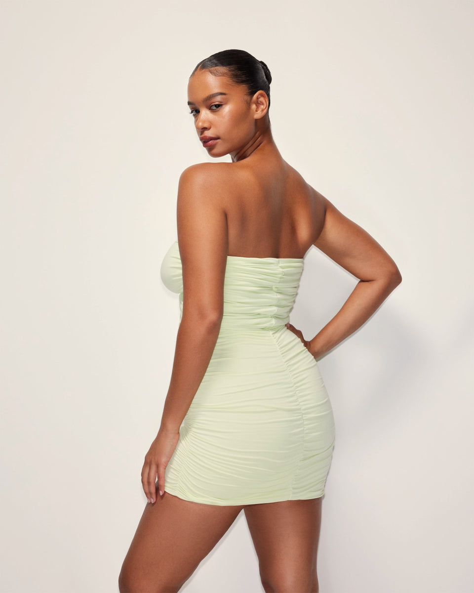 Twist Tube Mini Dress | Soft Lime