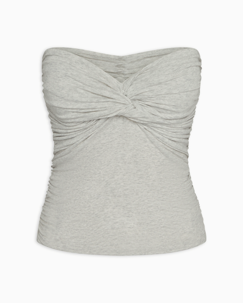 Twist Tube Top | Heather Grey