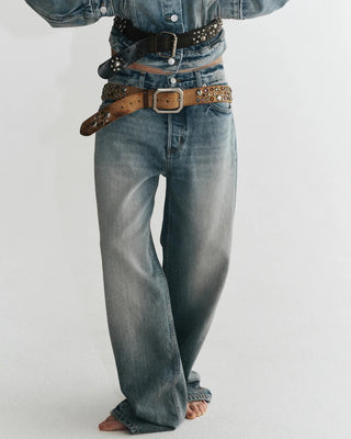 Vintage Studded Belt | Tan